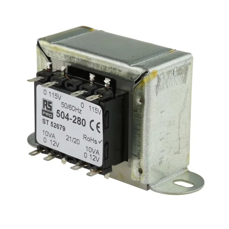 RS PRO 2 Output 20 VA Chassis Mount Transformer, 12 V ac, IEC/BS/EN 61558-2-6, CE, RoHS, AS/NZS 61558.1, AS/NZS 504-280