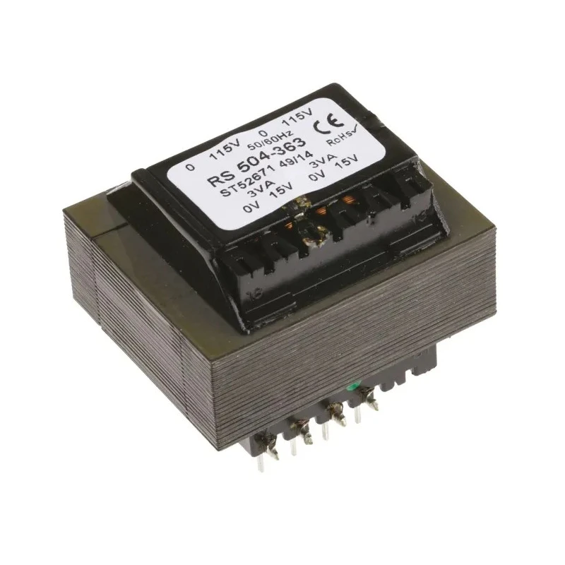 RS PRO 24 V ac 2 Output PCB Transformer, Twin 115V ac Primary, 12 VA Power, IECBSEN 615581, ASNZS 61558.6, ASNZS 504-363