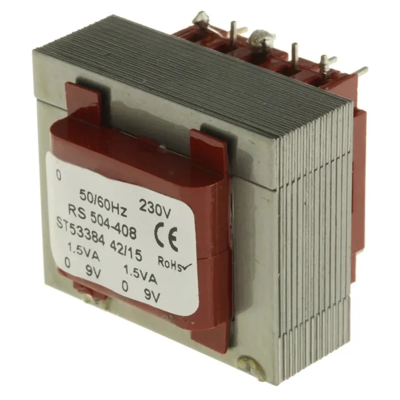 RS PRO 6 to 15 V AC 20VA 2 Output Through Hole PCB Transformer with Thermal Fuse and Flame Retardant Materials 504-408