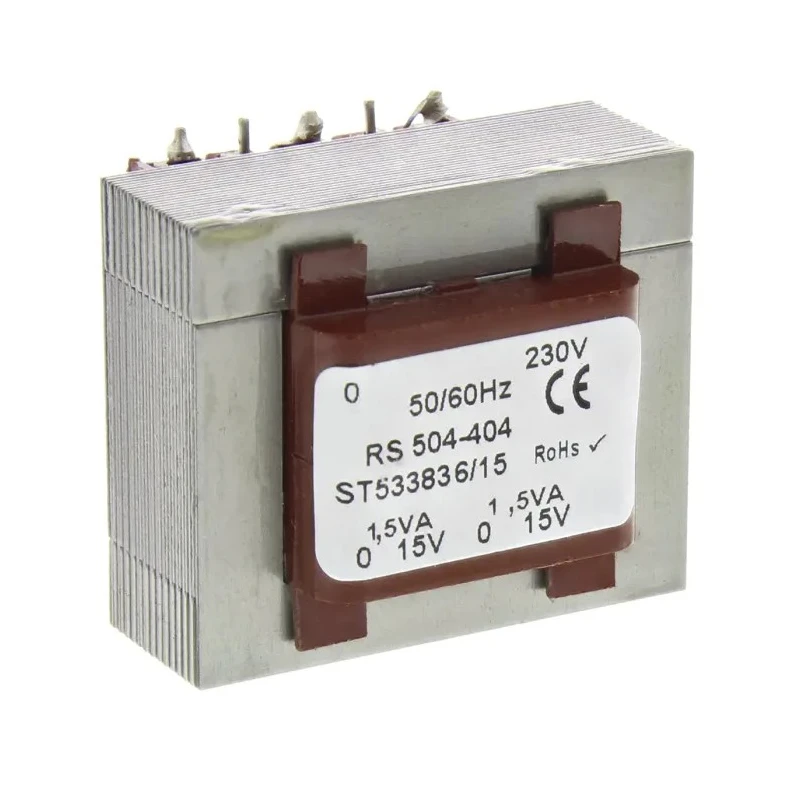 RS PRO 6 to 15 V ac 2 Output Through Hole PCB Transformer, 230 V ac Primary, 20 VA Power, AS/NZS 61558.1, CE, AS/NZS 504-404