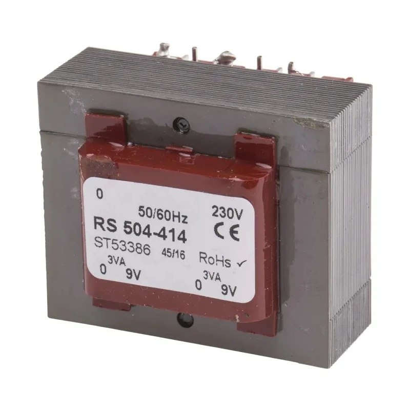 RS PRO 6 to 15 V ac 2 Output Through Hole PCB Transformer, AS/NZS 61558.2.6, AS/NZS 61558.1, IEC/BS/EN 61558-2-6 504-414