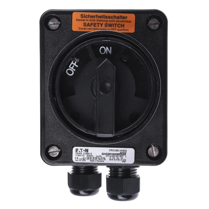 Eaton 3-Pole Isolator Switch IP66 10A, Polyamide Housing, ATEX Certified, 