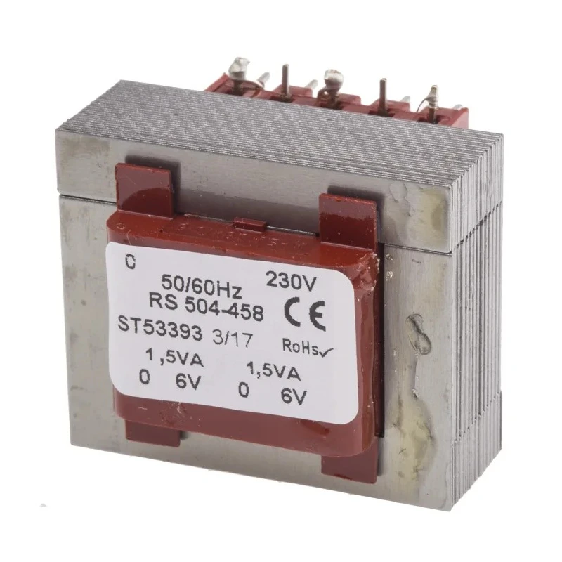RS PRO 6 V AC 2 Output Through Hole PCB Transformer 3 VA 230 V AC Primary 504-458