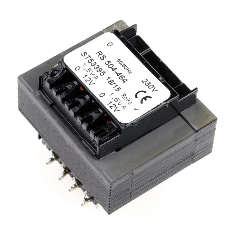 RS PRO 5 to 24 V ac 2 Output Through Hole PCB Transformer 230 V ac Primary 12 VA Power 504-464