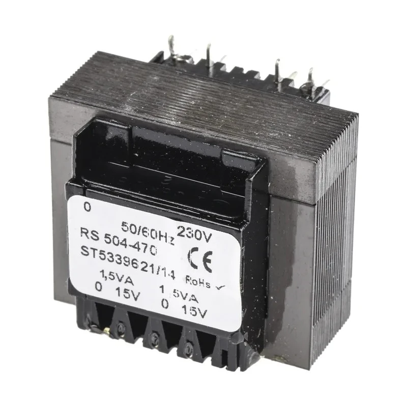 RS PRO Through Hole PCB Transformer 5 to 24 V ac 2 Output 12VA 230 V ac Primary 504-470