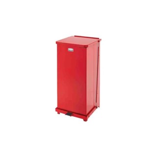 Rubbermaid Commercial Products Defenders 49L Red Pedal Galvanised Steel Waste Bin FGST24EPLRD