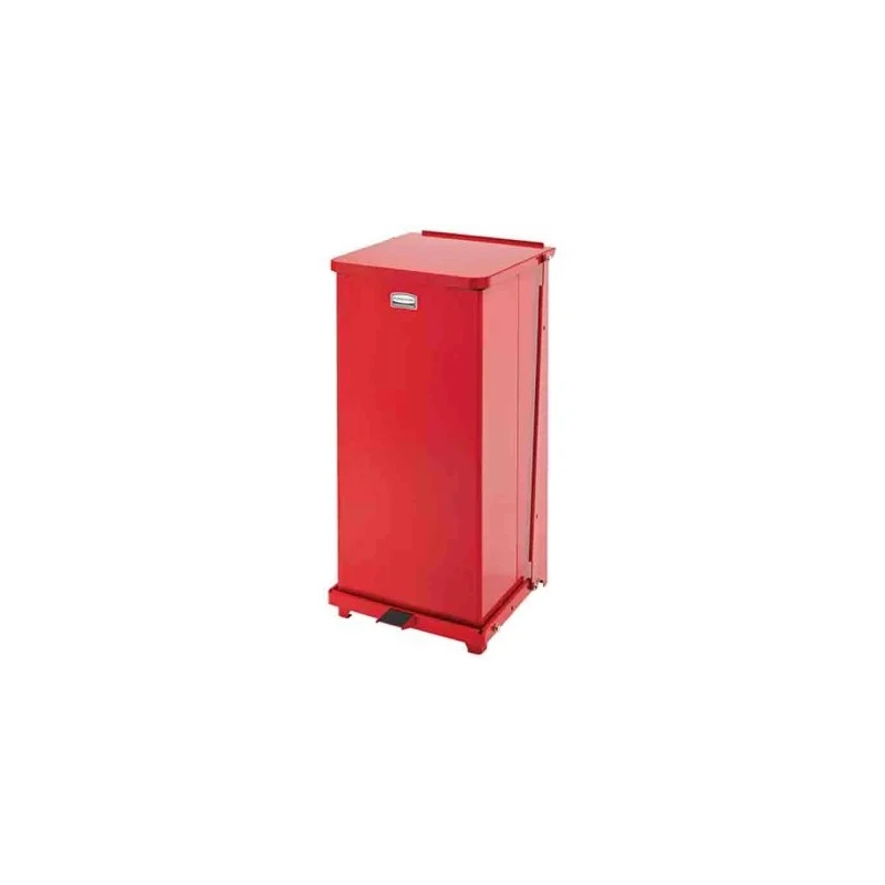 Rubbermaid Commercial Products Defenders 49L Red Pedal Galvanised Steel Waste Bin FGST24EPLRD
