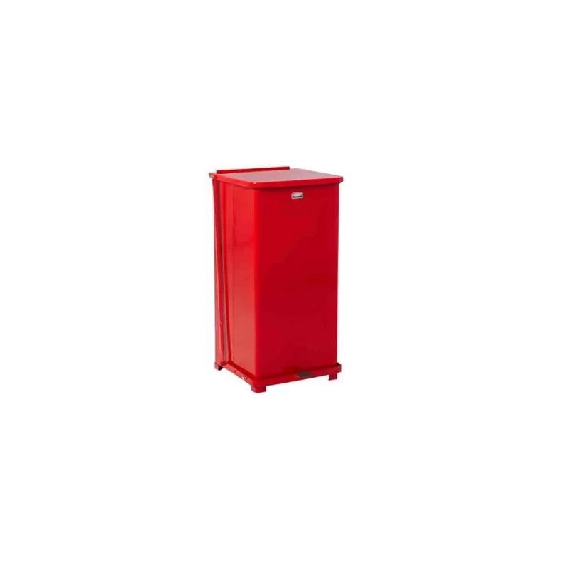 Rubbermaid Commercial Products Defenders 49L Red Pedal Galvanised Steel Waste Bin FGST24EPLRD