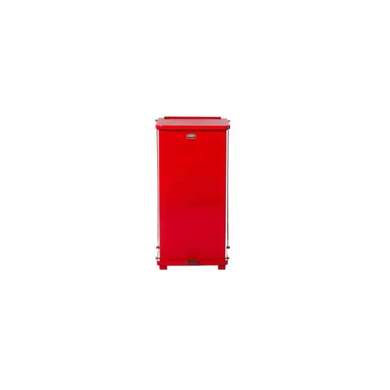 Rubbermaid Commercial Products Defenders 49L Red Pedal Galvanised Steel Waste Bin FGST24EPLRD