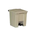 Rubbermaid Commercial Products Legacy Step-On Pedal Plastic Waste Bin Beige 30L FG614300BEIG
