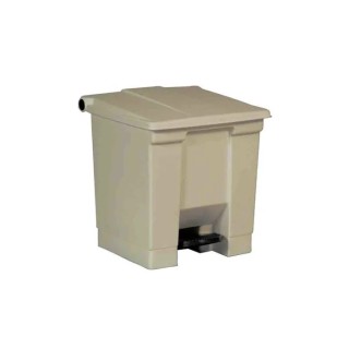 Rubbermaid Commercial Products Legacy Step-On Pedal Plastic Waste Bin Beige 30L FG614300BEIG