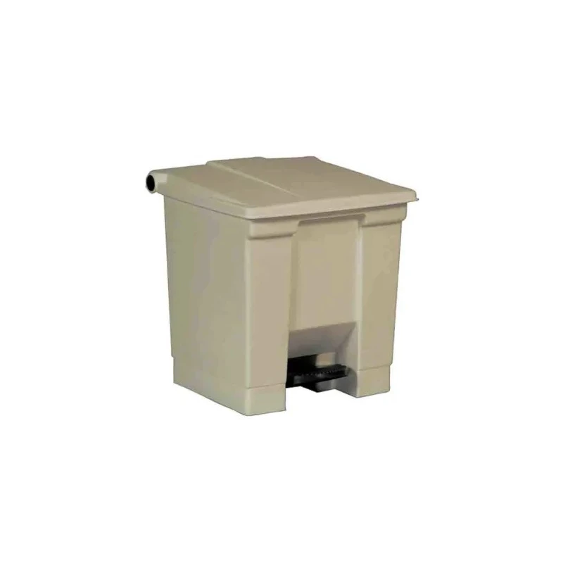 Rubbermaid Commercial Products Legacy Step-On Pedal Plastic Waste Bin Beige 30L FG614300BEIG