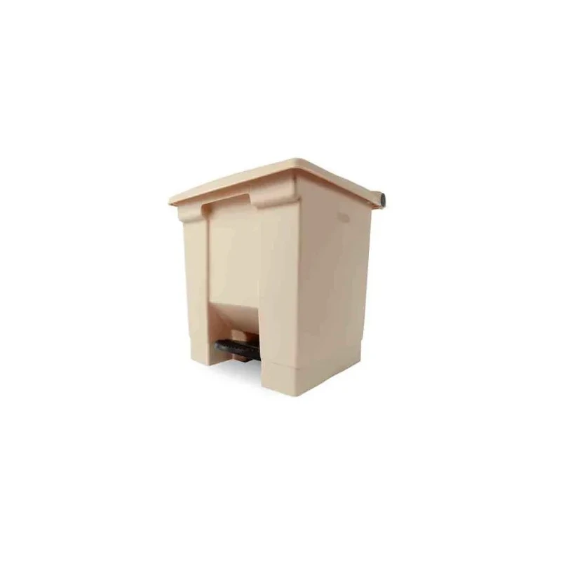 Rubbermaid Commercial Products Legacy Step-On Pedal Plastic Waste Bin Beige 30L FG614300BEIG