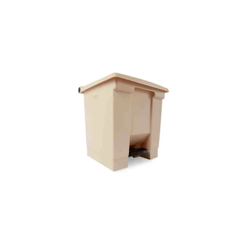 Rubbermaid Commercial Products Legacy Step-On Pedal Plastic Waste Bin Beige 30L FG614300BEIG
