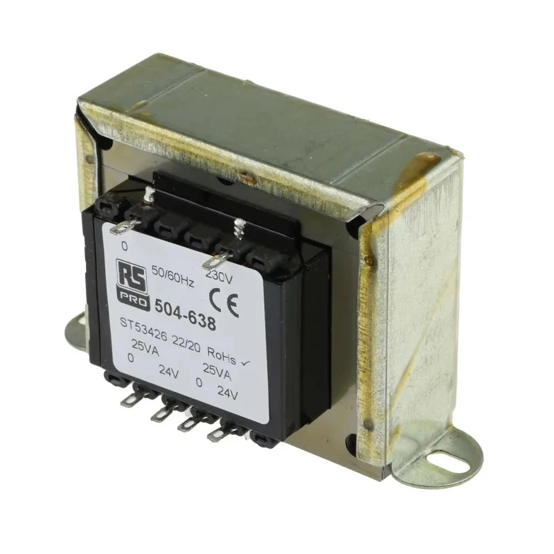 RS PRO 2 Output 50 VA Chassis Mount Transformer, 24 V AC, 230 V AC Primary, ASNZS 61558.1, IECBSEN 615586, CE, RoHS 504-638