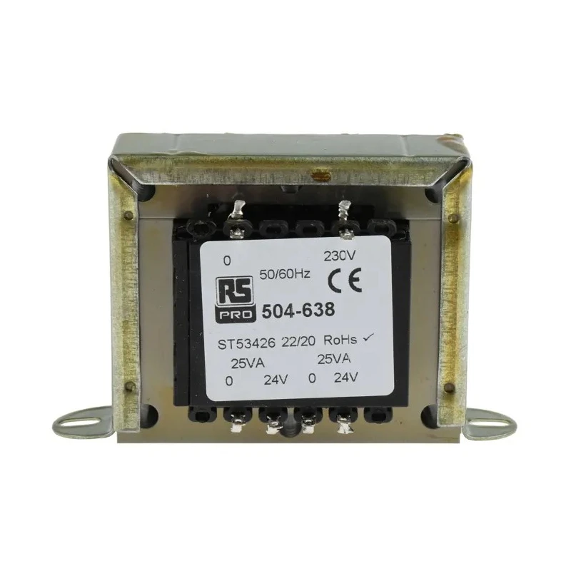 RS PRO 2 Output 50 VA Chassis Mount Transformer, 24 V AC, 230 V AC Primary, ASNZS 61558.1, IECBSEN 615586, CE, RoHS 504-638