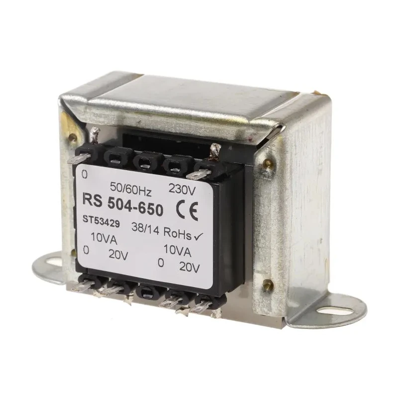 RS PRO 2 Output 20 VA Chassis Mount Transformer, 20 V AC, 230 V AC Primary, IECBSEN 615581, ASNZS 61558.1, ASNZS 504-650