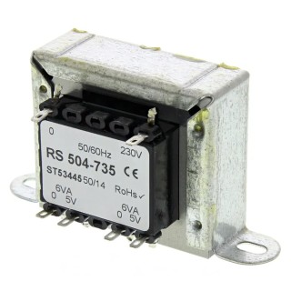 RS PRO 2 Output 12 VA Chassis Mount Transformer, 230 V ac Primary, 5 V ac Secondary, 50-60Hz, Poland 504-735