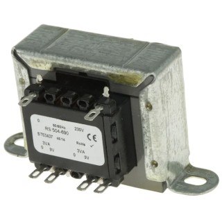 RS PRO 6 VA 2 Output Chassis Mount Transformer, 9 V AC, 230 V AC Primary, RoHS, CE, ASNZS 61558.1, IECBSEN 61558-6 504-690