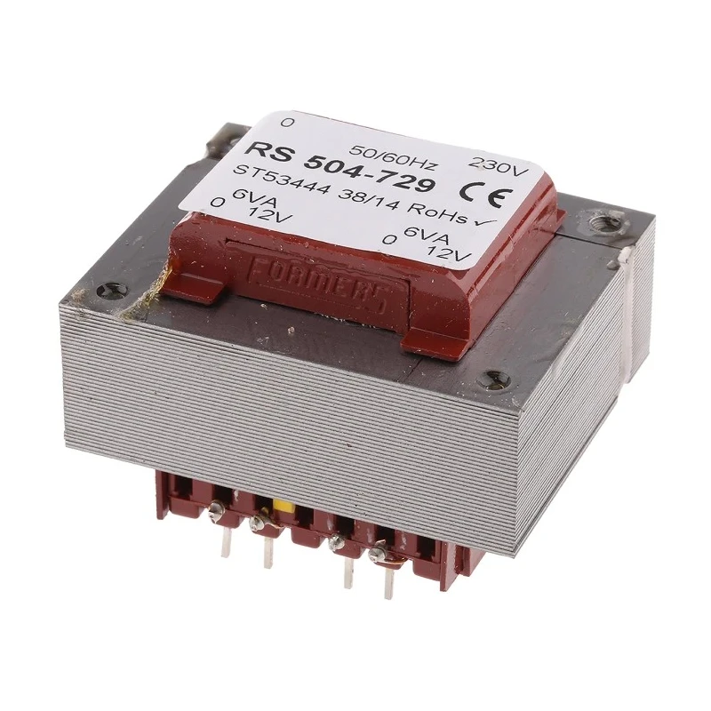 RS PRO 6 to 15 V ac 2 Output Through Hole PCB Transformer 230 V ac Primary 20VA Power 60x54x30.42mm Poland 504-729