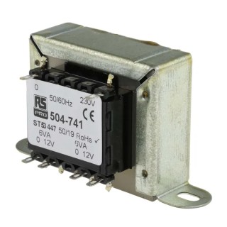 RS PRO 2 Output 12 VA Chassis Mount Transformer 230 V ac Primary, 12 V ac Secondary, AS/NZS 61558.1, RoHS, CE 504-741