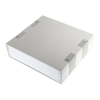 RS PRO Grey ABS Desktop Enclosure with PCB Mounting 250 mm x 75 mm x 275 mm 504-748