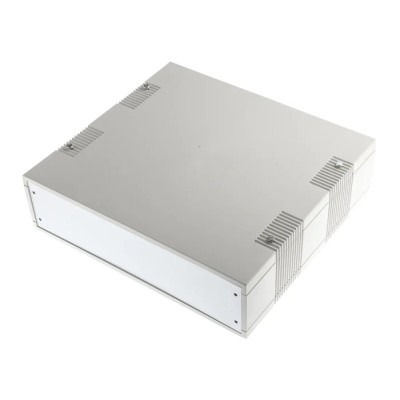 RS PRO Grey ABS Desktop Enclosure with PCB Mounting 250 mm x 75 mm x 275 mm 504-748
