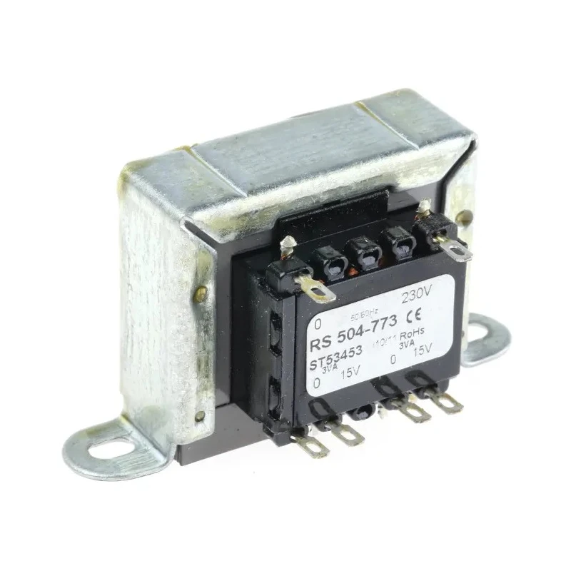 RS PRO 2 Output 6 VA Chassis Mount Transformer, 15 V ac, AS/NZS 61558.2.6, IEC/BS/EN 61558-2-6, RoHS Compliant 504-773