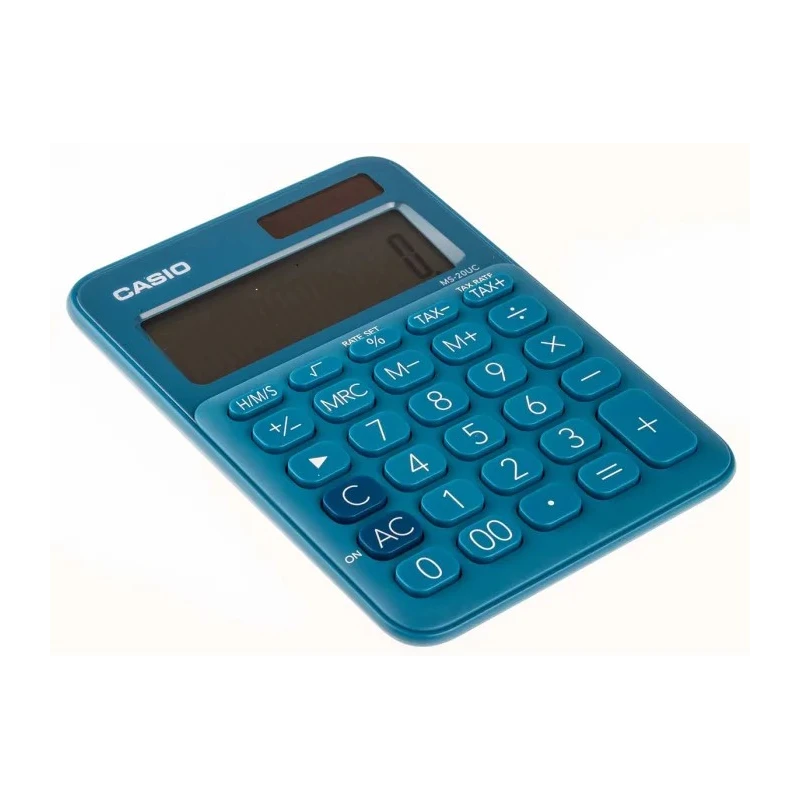 Casio Desktop Battery Powered Calculator Blue 12 Digit BIG-Display MS-20UC MS-20UC-