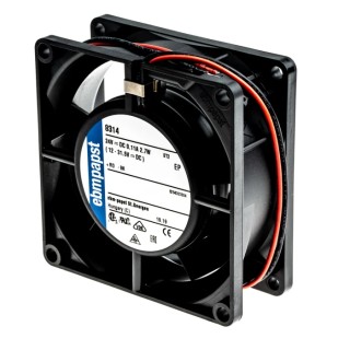 ebm-papst 8300 Series Axial Fan 24V DC 2.7W 113mA Max Air Flow 54 m³/h IP68 80 mm IP68