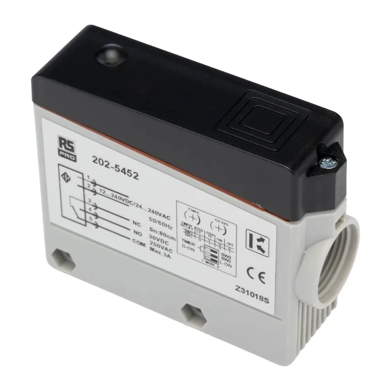 RS PRO Diffuse Reflection Photoelectric Sensor Block Sensor 0.8 m Relay IP67 202-5452