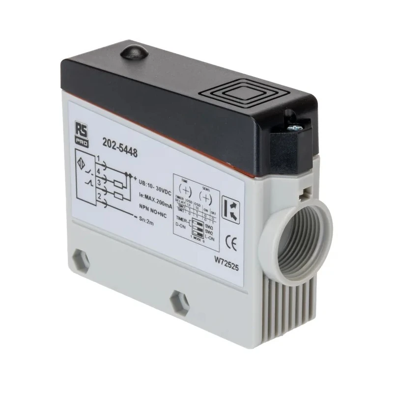 RS PRO Diffuse Reflection Photoelectric Sensor Block Sensor 2 m Detection, NPN NO/NC Output, IP67 IP67