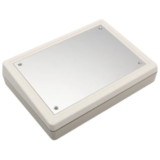 OKW DeskCase 190 Series ABS Desktop Enclosure Sloped Front RAL 7032 Grey 138 mm A9086265+A9186001