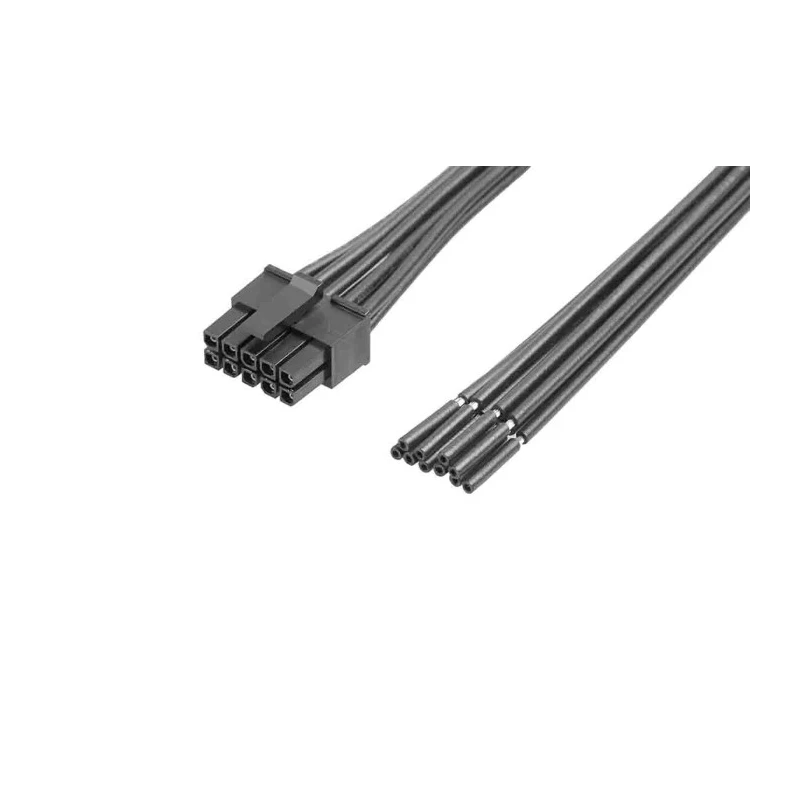 Molex Wire to Board Cable 10 Way Female Micro-Fit 3.0 to 10 Way Male Unterminated Nylon Jacket 150mm 300V AC 2147562101