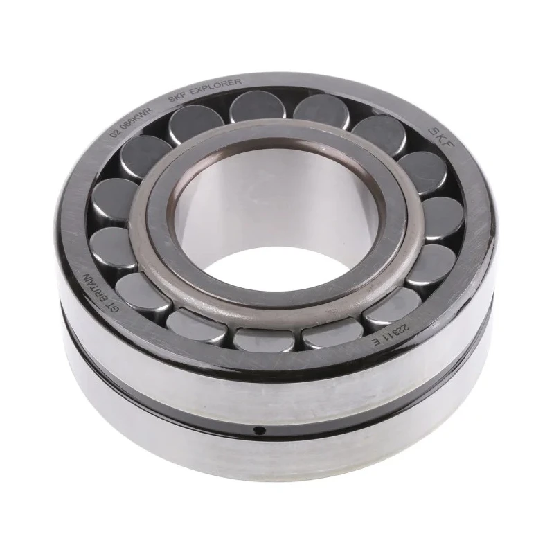 SKF 55mm ID 120mm OD Cylindrical Roller Bearing, Parallel Bore, Sheet Metal Cage, 280kN Load, Limiting Speed 22311 E