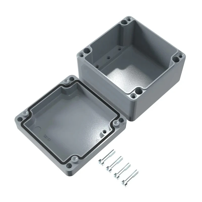Rose Aluminium Standard Series Grey Grey Lid Die Cast Aluminium Enclosure IP66 IK09 122 mm x 122 mm x 120 mm 01121208