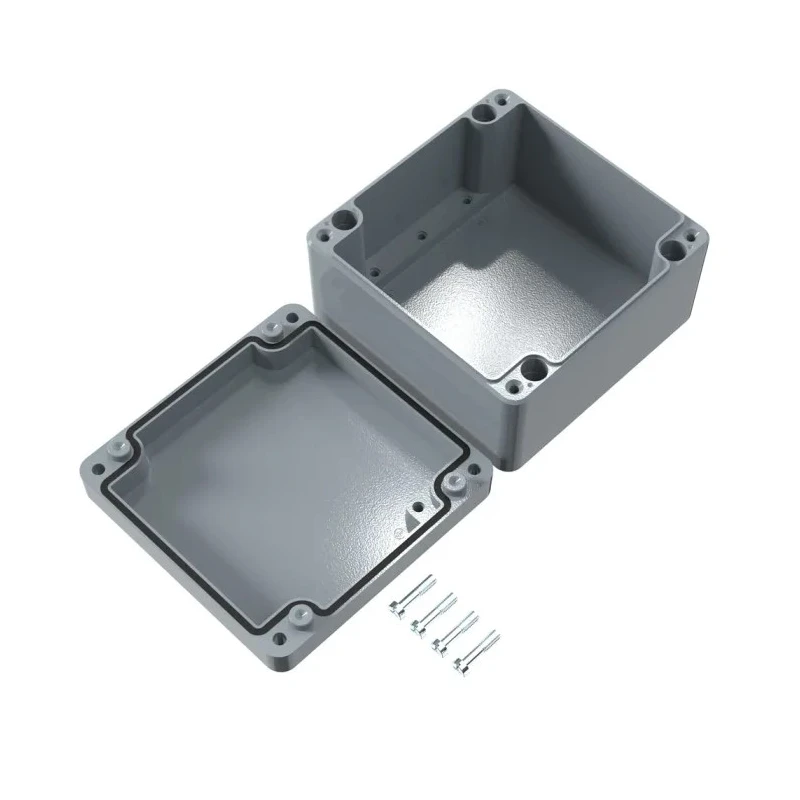Rose Aluminium Standard Series Grey Grey Lid Die Cast Aluminium Enclosure, IP66, IK09, 160 mm x 160 mm x 160 mm 01161609