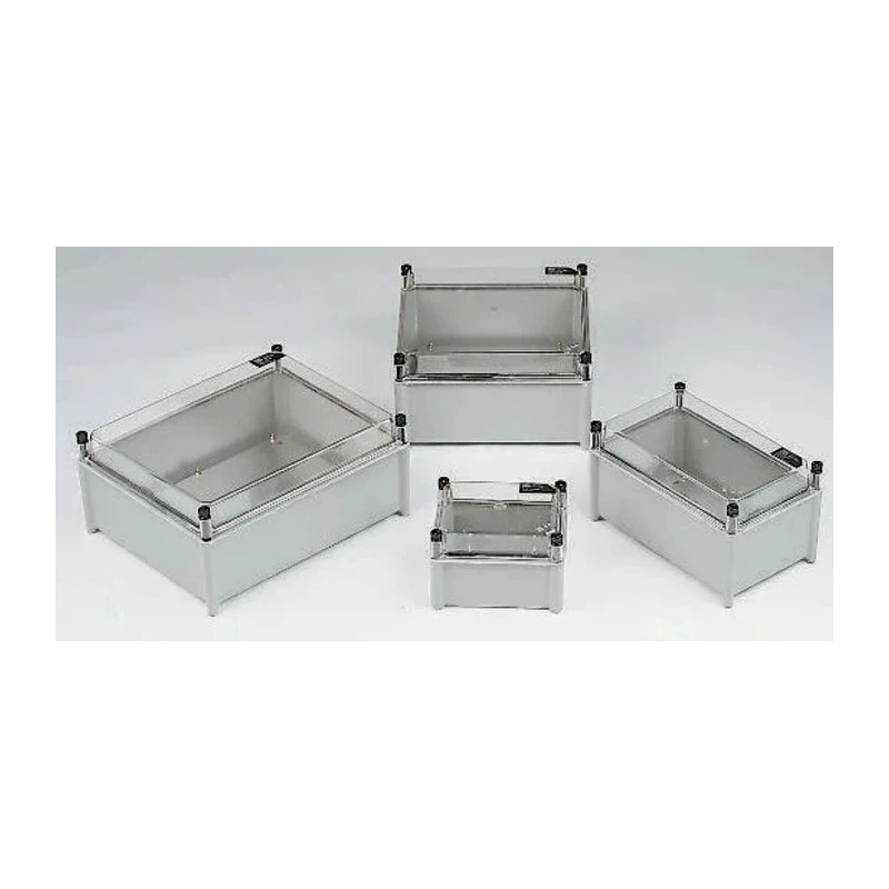RS PRO Grey Transparent Lid Fibreglass Enclosure IP66 IK10 300 mm x 300 mm x 175 mm 508-324