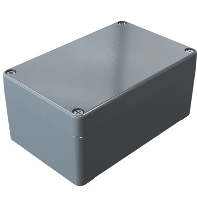 Rose Aluminium Standard Series Grey Grey Lid Die Cast Aluminium Enclosure, IP66, IK09, 80 mm x 125 mm x 57 mm 01081306