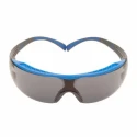 3M SecureFit Safety Glasses with Anti-Fog and Anti-Scratch Coating, Polycarbonate Grey Lenses, Plastic Frame SF402XSGAF-BLU