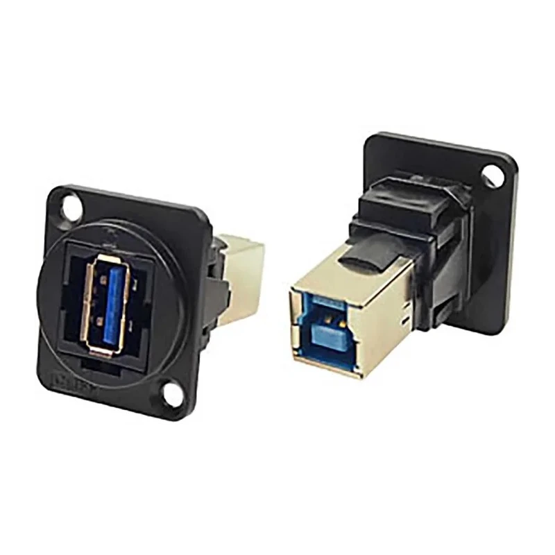 RS PRO USB 3.0 Straight Panel Female 1 Port Type USB Type A to B Feedthrough USB Connector 203-5578