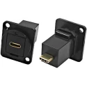 RS PRO Feedthrough USB Connector 1 Port USB Type C Panel Mount Straight Female/Male, IP40 IP40
