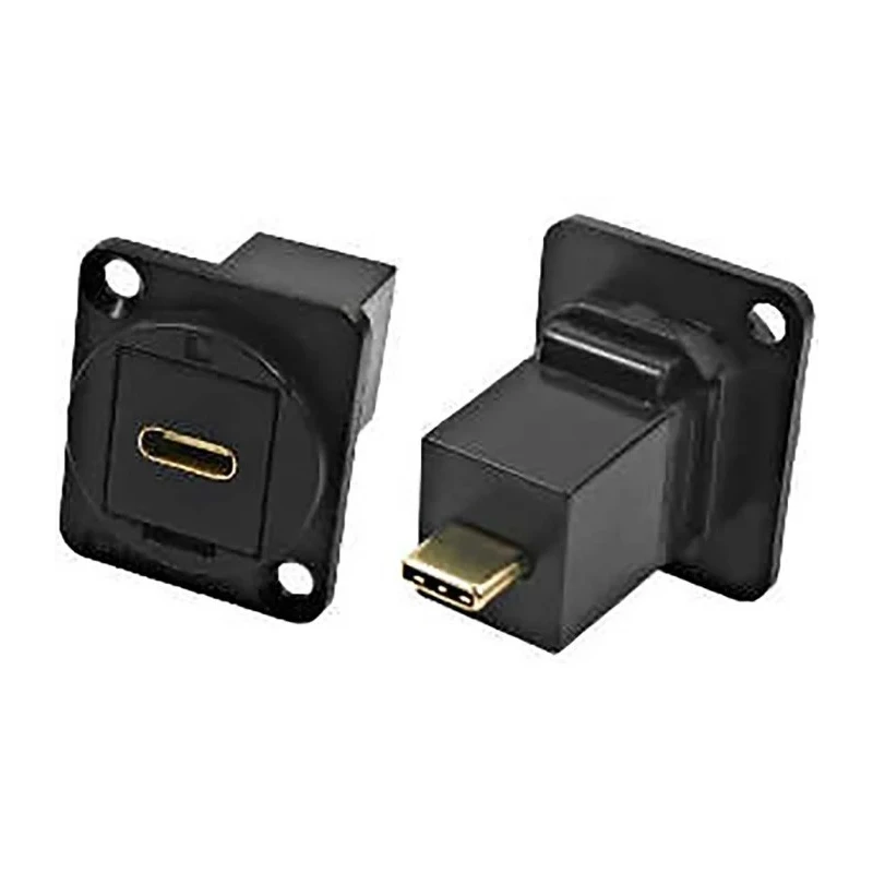 RS PRO Feedthrough USB Connector 1 Port USB Type C Panel Mount Straight Female/Male, IP40 IP40