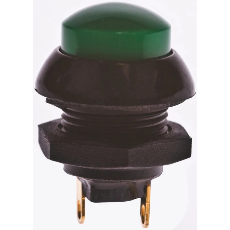 Otto P9 Series Push Button Switch, Momentary, Panel Mount, SPDT, Green LED, IP68, 28 V dc 115 V ac P9213125W