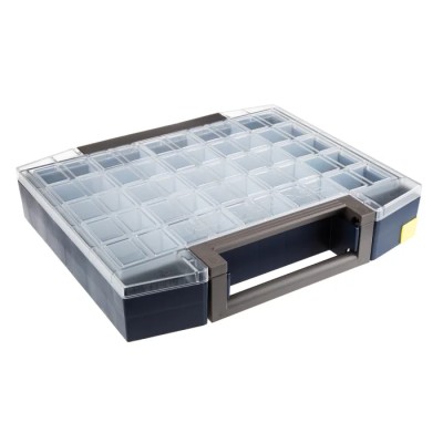 Raaco Adjustable Compartments 25 Cell Grey Polycarbonate Polypropylene Compartment Box 78 mm x 421 mm x 361 mm 134941