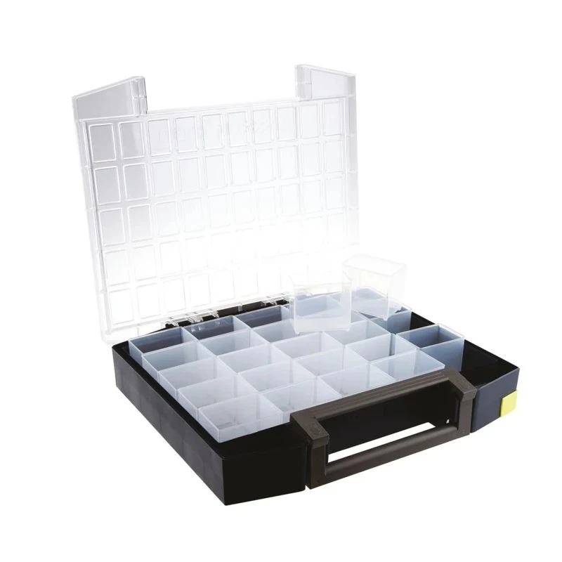 Raaco Adjustable Compartments 25 Cell Grey Polycarbonate Polypropylene Compartment Box 78 mm x 421 mm x 361 mm 134941