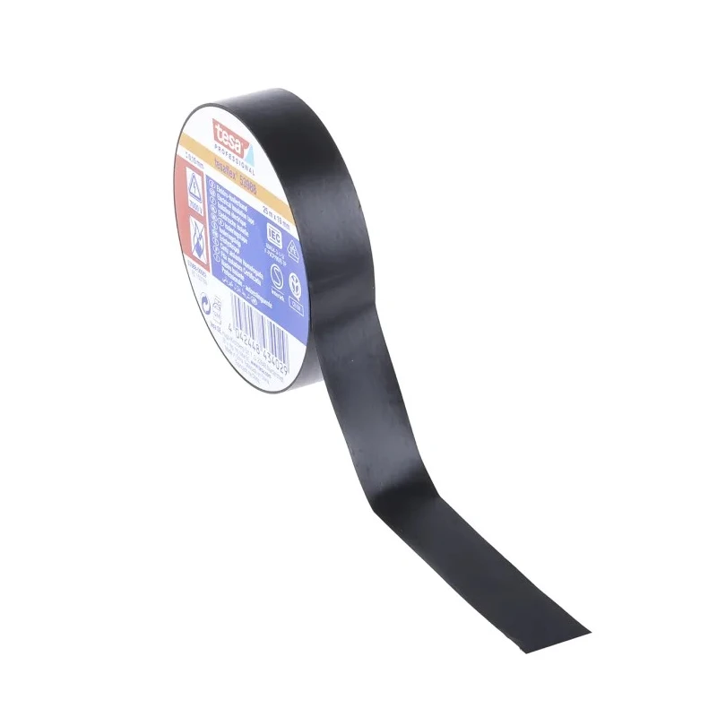Tesa Black Polyvinyl Chloride Electrical Tape 19mm Width 25m Length Natural Rubber Adhesive 53988-00002-01