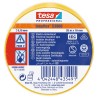 Tesa Yellow Polyvinyl Chloride Electrical Tape 19mm x 25m Natural Rubber Adhesive 53988-00092-01