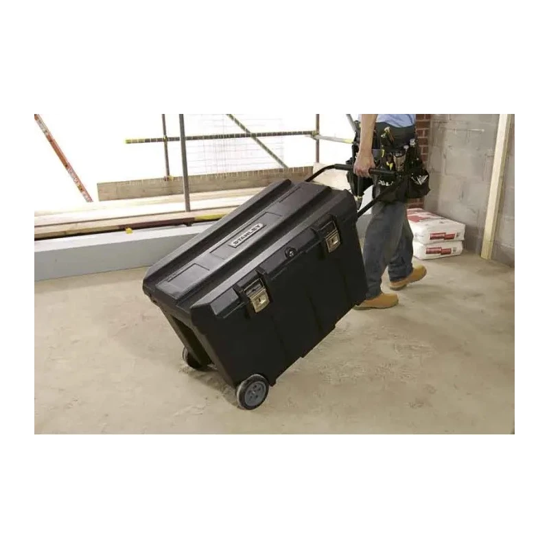 Stanley 2 Drawer Wheeled Plastic Contractor Tool Chest with Metal Latches 578x578x946mm 1-93-278