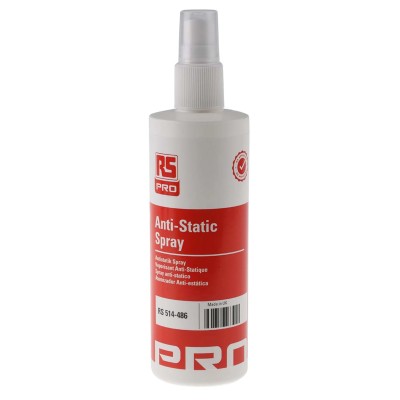 RS PRO Anti-Static Spray, 250ml Capacity, Spray Dispenser, Non-Conductive, EN 61340-5-1 Compliant 514-486